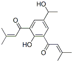 (-)-2,6-Bis(3-methyl-1-oxo-2-butenyl)-4-(1-hydroxyethyl)phenol Structure