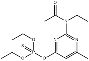 Thiophosphoric acid O-[2-[acetyl(ethyl)amino]-6-methylpyrimidin-4-yl]O,O-diethyl ester Structure