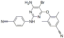 4-[6-amino-5-bromo-2-[(4-cyanophenyl)amino]pyrimidin-4-yl]oxy-3,5-dimethyl-benzonitrile Structure
