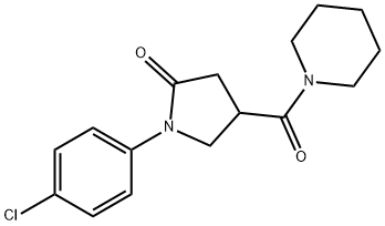 2-피롤리디논,1-(p-클로로페닐)-4-피페리디노카르보닐- 구조식 이미지