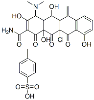 11a-chloro-4-(dimethylamino)-1,4,4a,5,5a,6,11,11a,12,12a-decahydro-3,5,10,12a-tetrahydroxy-6-methylene-1,11,12-trioxonaphthacene-2-carboxamide mono(toluene-p-sulphonate) Structure