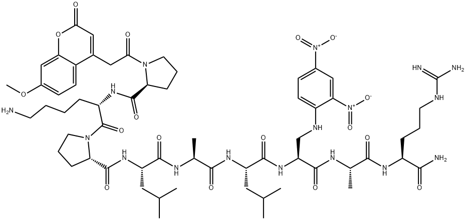 MCA-PRO-LYS-PRO-LEU-ALA-LEU-DAP(DNP)-ALA-ARG-NH2 Structure