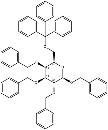 6-O-Trityl-1,2,3,4-tetra-O-benzyl-β-D-galactopyranose 구조식 이미지