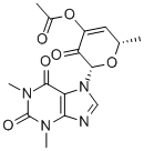 1H-Purine-2,6-dione, 3,7-dihydro-7-(4-(acetyloxy)-3,6-dihydro-6-methyl -3-oxo-2H-pyran-2-yl)-1,3-dimethyl-, (2S-cis)- Structure