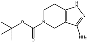 TERT-BUTYL 3-AMINO-6,7-DIHYDRO-1H-PYRAZOLO[4,3-C]PYRIDINE-5(4H)-CARBOXYLATE 구조식 이미지