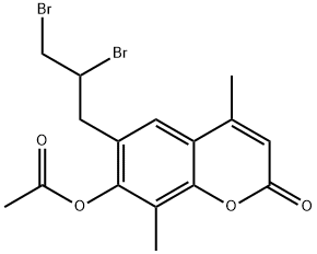7-아세톡시-6-(2,3-디브로모프로필)-4,8-디메틸쿠마린 구조식 이미지