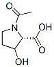 N-Acetyl-L-Hydroxyproline 구조식 이미지