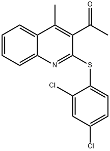 1-{2-[(2,4-dichlorophenyl)sulfanyl]-4-methyl-3-quinolinyl}-1-ethanone 구조식 이미지