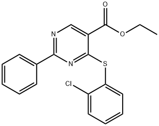 ethyl 4-[(2-chlorophenyl)sulfanyl]-2-phenyl-5-pyrimidinecarboxylate Structure