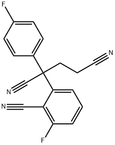 2-(2-cyano-3-fluorophenyl)-2-(4-fluorophenyl)pentanedinitrile Structure