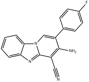 3-amino-2-(4-fluorophenyl)pyrido[1,2-a][1,3]benzimidazole-4-carbonitrile 구조식 이미지