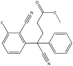 methyl 4-cyano-4-(2-cyano-3-fluorophenyl)-4-phenylbutanoate 구조식 이미지