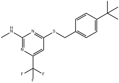 4-{[4-(tert-butyl)benzyl]sulfanyl}-N-methyl-6-(trifluoromethyl)-2-pyrimidinamine Structure