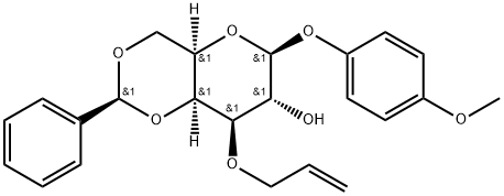 4-METHOXYPHENYL 3-O-ALLYL-4,6-O-BENZYLIDENE-BETA-D-GALACTOPYRANOSIDE 구조식 이미지