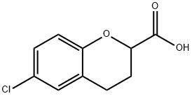 2H-1-BENZOPYRAN-2-CARBOXYLIC ACID, 6-CHLORO-3,4-DIHYDRO- Structure