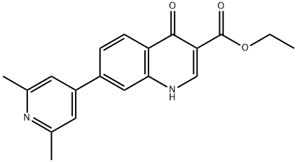 ethyl 7-(2,6-dimethyl-4-pyridyl)-1,4-dihydro-4-oxoquinoline-3-carboxylate 구조식 이미지