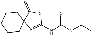 Carbamic  acid,  (4-methylene-3-thia-1-azaspiro[4.5]dec-1-en-2-yl)-,  ethyl  ester  (9CI) Structure