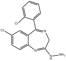 7-Chloro-5-(2-chlorophenyl)-2-hydrazinyl-3H-1,4-benzodiazepine 구조식 이미지