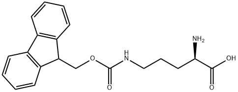 N5-[(9H-FLUOREN-9-YLMETHOXY)CARBONYL]-D-오르니틴 구조식 이미지