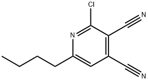 3,4-Pyridinedicarbonitrile,  6-butyl-2-chloro- Structure