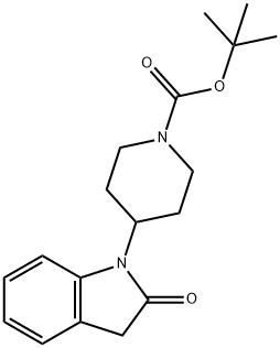 1-Piperidinecarboxylic acid, 4-(2,3-dihydro-2-oxo-1H-indol-1-yl)-, 1,1-diMethylethyl ester Structure