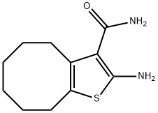2-아미노-4,5,6,7,8,9-헥사히드로시클로옥타[B]티오펜-3-카르복사미드 구조식 이미지