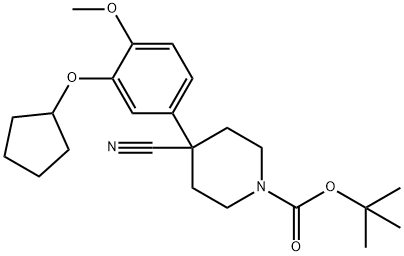 1-BOC-4-CYANO-4-[3-(CYCLOPENTYLOXY)-4-METHOXYPHENYL]-PIPERIDINE Structure