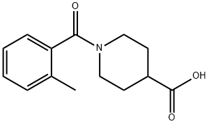 1-(2-METHYL-BENZOYL)-PIPERIDINE-4-CARBOXYLIC ACID 구조식 이미지