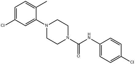 4-(5-chloro-2-methylphenyl)-N-(4-chlorophenyl)tetrahydro-1(2H)-pyrazinecarboxamide 구조식 이미지