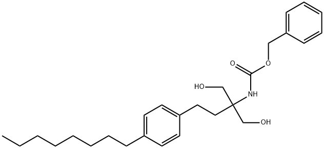 [1,1-비스(히드록시메틸)-3-(4-옥틸페닐)프로필]카르밤산페닐메틸에스테르 구조식 이미지