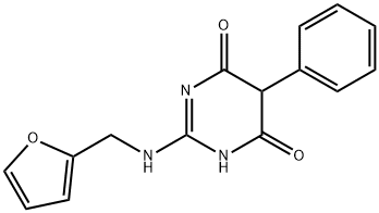 2-(Furfurylamino)-5-phenylpyrimidine-4,6(1H,5H)-dione Structure