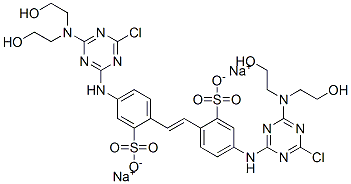 disodium 4,4'-bis[[4-[bis(2-hydroxyethyl)amino]-6-chloro-1,3,5-triazin-2-yl]amino]stilbene-2,2'-disulphonate 구조식 이미지