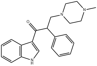 1-(1H-Indol-3-yl)-3-(4-methyl-1-piperazinyl)-2-phenyl-1-propanone 구조식 이미지