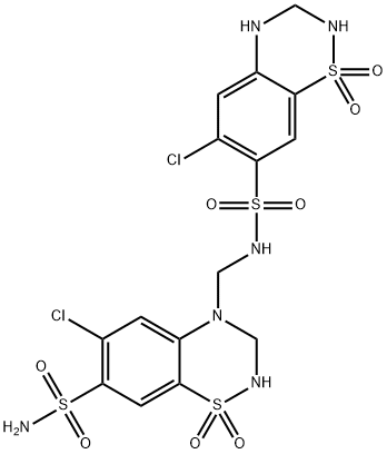 402824-96-8 N-[[7-(Aminosulfonyl)-6-chloro-2,3-dihydro-1,1-dioxo-4H-1,2,4-benzothiadiazin-4-yl]methyl]-6-chloro-3,4-dihydro-2H-1,2,4-benzothiadiazine-7-sulfonamide 1,1-Dioxode