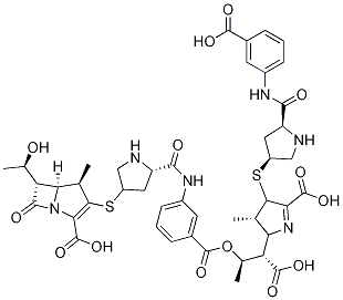 (4R,5S,6S)-3-[[(3S,5S)-5-[[[3-[[(1R,2S)-2-Carboxy-2-[(2S,3R)-5-carboxy-4-[[(3S,5S)-5-[[(3-carboxyphenyl)aMino]carbonyl]-3-pyrrolidinyl]thio]-3,4-dihydro-3-Methyl-2H-pyrrol-2-yl]-1-Methylethoxy]carbonyl]phenyl]aMino]carbonyl]-3-pyrrolidinyl]thio]-6-[(1R)-1-hydroxyethyl]-4-Methyl-7-oxo-1-azabicyclo[3.2.0]hept-2-ene-2-carboxylic Acid Structure