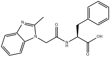 N-[(2-Methyl-1H-benzimidazol-1-yl)acetyl]-L-phenylalanine 구조식 이미지