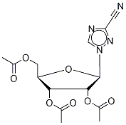 3-시아노-1-(2,3,5-트리-O-아세틸-β-D-리보푸라노실)-1,2,4-트리아졸 구조식 이미지