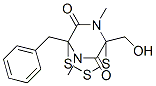 5-Benzyl-1-(hydroxymethyl)-6,8-dimethyl-2,3,4-trithia-6,8-diazabicyclo[3.2.2]nonane-7,9-dione 구조식 이미지