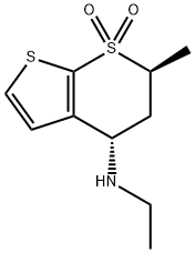 4H-Thieno[2,3-b]thiopyran-4-amine,N-ethyl-5,6-dihydro-6-methyl-, 7,7-dioxide, (4S,6S) 구조식 이미지