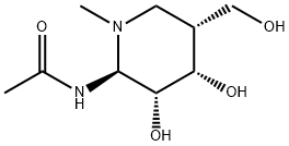 Acetamide, N-[(2S,3R,4S,5R)-3,4-dihydroxy-5-(hydroxymethyl)-1-methyl-2-piperidinyl]- (9CI) 구조식 이미지