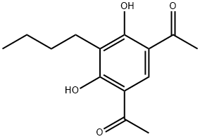 1-(5-ACETYL-3-BUTYL-2,4-DIHYDROXYPHENYL)ETHAN-1-ONE 구조식 이미지