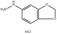 (1,3-Benzodioxol-5-yl)hydrazine hydrochloride, 3,4-(Methylenedioxy)phenylhydrazine hydrochloride Structure