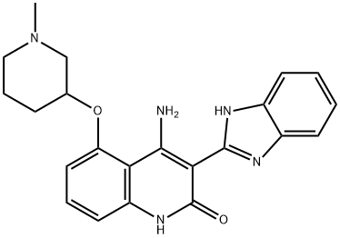 4-Amino-3-(1H-benzimidazol-2-yl)-5-[(1-methyl-3-piperidinyl)oxy]-2(1H)-quinolinone Structure