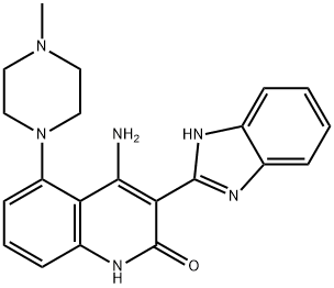 4-Amino-3-(1H-benzimidazol-2-yl)-5-(4-methylpiperazin-1-yl)quinolin-2(1H)-one Structure