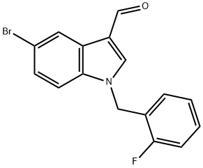 5-BROMO-1-(2-FLUOROBENZYL)-1H-INDOLE-3-CARBALDEHYDE 구조식 이미지