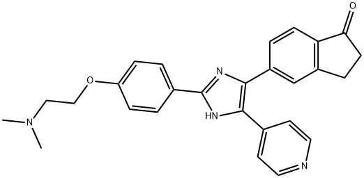 1H-Inden-1-one, 5-[2-[4-[2-(diMethylaMino)ethoxy]phenyl]-5-(4-pyridinyl)-1H-iMidazol-4-yl]-2,3-dihydro- Structure