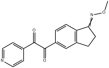 1,2-Ethanedione, 1-[2,3-dihydro-1-(MethoxyiMino)-1H-inden-5-yl]-2-(4-pyridinyl)- 구조식 이미지