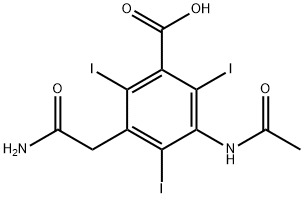 3-(Acetylamino)-5-(2-amino-2-oxoethyl)-2,4,6-triiodobenzoic acid 구조식 이미지