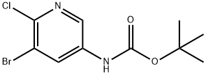 (5-BROMO-6-CHLORO-PYRIDIN-3-YL)-CARBAMIC ACID TERT-BUTYL ESTER Structure