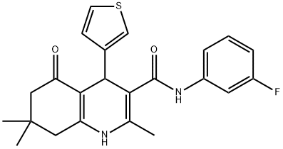 N-(3-fluorophenyl)-2,7,7-trimethyl-5-oxo-4-(3-thienyl)-1,4,5,6,7,8-hexahydro-3-quinolinecarboxamide Structure